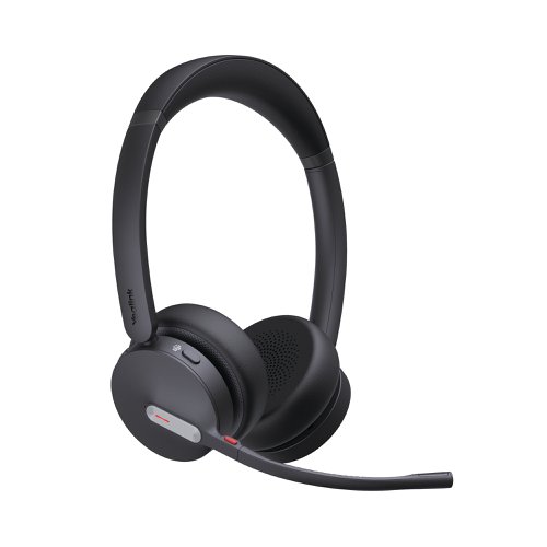 Yealink BH70 Wireless Binaural On-ear Headset MS Teams USB-A via Bluetooth Adapter Black 1208663