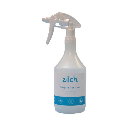 Zilch Surface Sanitiser Trigger Spray Bottle Blue 750ml SCPPBOTTLE750FSP