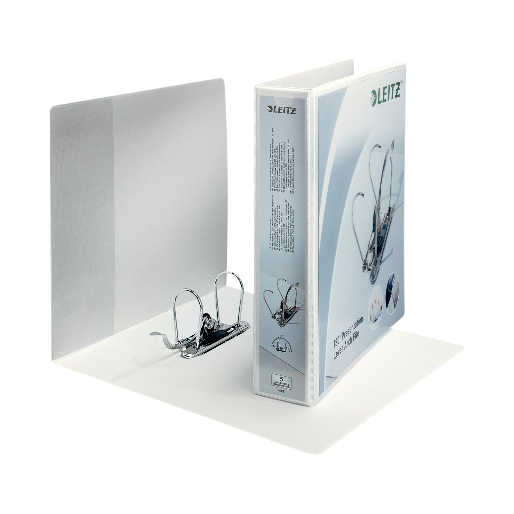 Leitz 180 Presentation Lever Arch 80mm A4 White Pack of 10 42250001