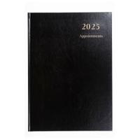 5 Star 2025 A4 Day/Page Appointment Diary Black