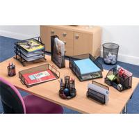 5 Star Mesh Letter Tray 3 Tier Scratch Resistant Stackable Front Load Portrait Foolscap Black 288102