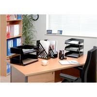 5 Star Letter Tray High-impact Polystyrene Foolscap Black 295829