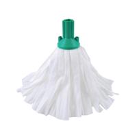2Work Big White Mop Head Green Pack of 10 2W10498