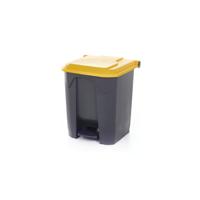 2Work Pedal Bin with Coloured Lid 30L Grey/Ylw 370x380x455mm 2W10765
