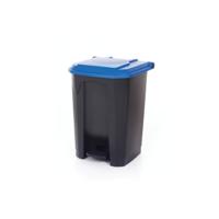 2Work Pedal Bin with Coloured Lid 50L Grey/Blue 380x410x560mm 2W10771
