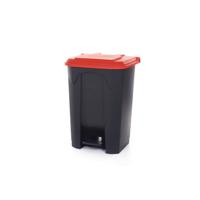 2Work Pedal Bin with Coloured Lid 80L Grey/Red 410x470x670mm 2W10774