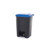 2Work Pedal Bin with Coloured Lid 80L Grey/Blue 410x470x670mm 2W10775