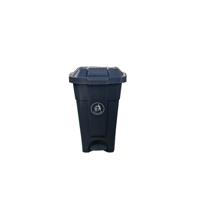 2Work Wheelie Bin with Foot Pedal 70 Litre Dark Grey 2W10783