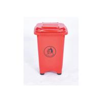 2Work Static Bin with Feet 50 Litre Red 2W10795