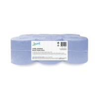 2Work 2-Ply Hand Towel Roll 175m Embossed Blue Pack of 6 2W10825