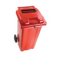 2Work Wheelie Bin Waste Slot Lid 140 Litre Red 2W10879