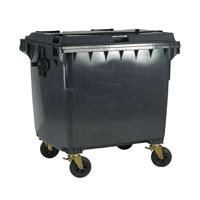 2Work Wheelie Bin 660 Litre with Lockable Lid Grey 2W10889