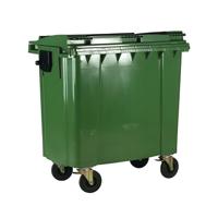 2Work Wheelie Bin 770 Litre with Lockable Lid Green 2W10892