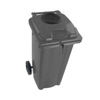 2Work Wheelie Bin 120 Litre with Bottle Bank and Lock Grey 2W10922