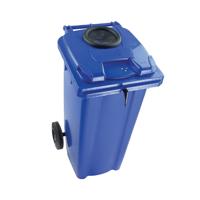 2Work Wheelie Bin 120 Litre with Bottle Bank and Lock Blue 2W10923