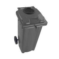 2Work Wheelie Bin 360 Litre with Bottle Bank and Lock Grey 2W10934