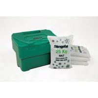 Salt and Grit Bin Supplied with Salt Green 115L 395097