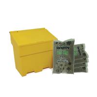 Rota-moulded Stackable Salt and Grit Bin Supplied with Brown Salt Yellow 170L 395103