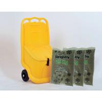 Mobile Salt and Grit Bin Kit Yellow 75L with De-icing Salt 399638