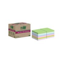 Post-it Super Sticky Recycled 76x76mm Cardboard Packaging Assorted (Pack of 12) 654 RSS12COL