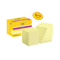 Post-it Super Sticky Notes 47.6x47.6 90 Sheets Canary Yellow VALUE PACK 8 + 4 FREE (Pack of 12) 622-