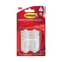 3M Command Adhesive Hook Medium White (Pack of 2) 17081