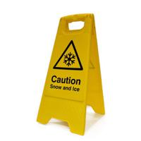 Winter Hazard Snow and Ice A-Board Sign Yellow 403075