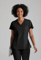 Barco One Racer Scrub Top: Eco-Friendly Professional Comfort for Healthcare Heroes Black XXS