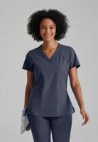 Barco One Racer Scrub Top: Eco-Friendly Professional Comfort for Healthcare Heroes Steel XXS