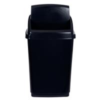 2Work Swing Top Bin 50 Litre Black RB02381