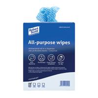 Cloths On A Roll All-purpose Wipes Antibacterial Dispenser Box 220x370mm Blue (Pack of 200) 100247BU