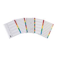 Q-Connect 1-5 Index Multi-punched Reinforced Board Multi-Colour Numbered Tabs A4 White KF01518