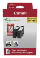 Canon PG-585/CL-586 Ink Cartridges K/CMY + 4 x 6 in Photo Paper Value Pack 6204C004