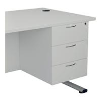 Jemini 3 Drawer Fixed Pedestal 400x655x495mm White KF74422