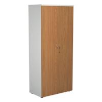 Jemini Wooden Cupboard 800x450x1800mm White/Nova Oak KF810971