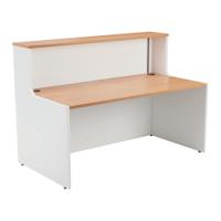 Jemini Reception Unit 1600x800x740mm Beech/White KF816387