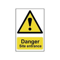 Spectrum Industrial Danger Site Entrance Pvc Sign 400X600Mm 4102