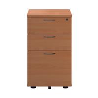 First 3 Drawer Under Desk Pedestal 404x500x690mm Beech KF90261