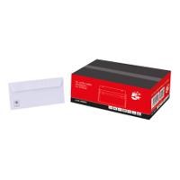 5 Star Office Envelopes Wallet Peel and Seal 100gsm DL 220x110mm White (Pack of 500)