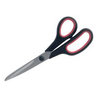 5 Star Office Scissors 210mm with Rubber Handles Stainless Steel Blades Black/Red