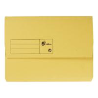 5 Star Office Document Wallet Half Flap 285gsm Recycled Capacity 32mm A4 Yellow (Pack of 50)