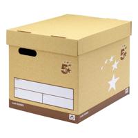 5 Star Elite Superstrong Archive Storage Box/Lid Self-Assembly 313x415x326mm Sand (Pack of 10)