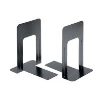 5 Star Office Bookends 224mm Metal Heavy Duty 9 Inch Black (Pack of 2)