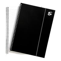 5 Star Office Notebook Wirebound Polypropylene 80gsm Ruled 160pp A4 Black (Pack of 6)