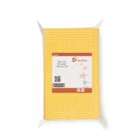 5 Star Facilities Wave Line Mid-weight Cleaning Cloth 40gsm 500x300mm Yellow (Pack of 50)