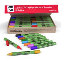 Show-me Drywipe Marker Medium Tip Assorted (Pack of 50) SDP50A