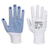 Portwest Polka Dot Glove L White/Bl (Pack of 12)