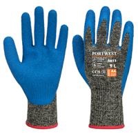 Portwest Aramid HR Cut Latex Glove L Blk/Bl (Pack of 12)