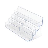 Announce 4 Tier 8 Pocket Business Card Holder Landscape Crystal Clear AA10448