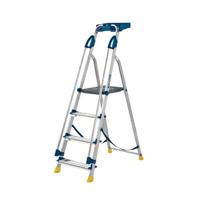 Werner Workstation 4 Tread Stepladder Twin Handrails Blue 7050418L